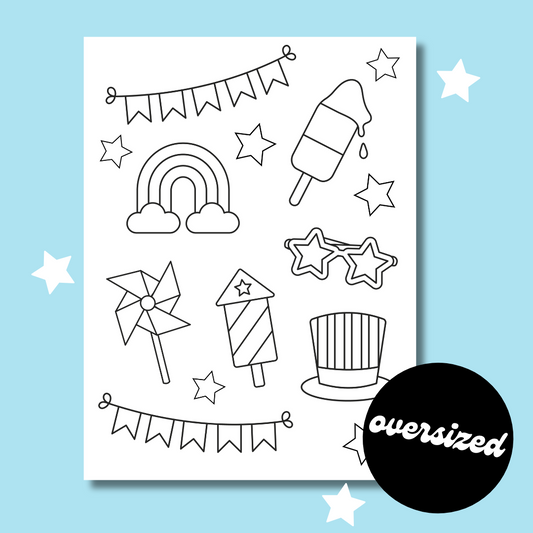 4th of July Oversized Coloring Sheet/Backdrop