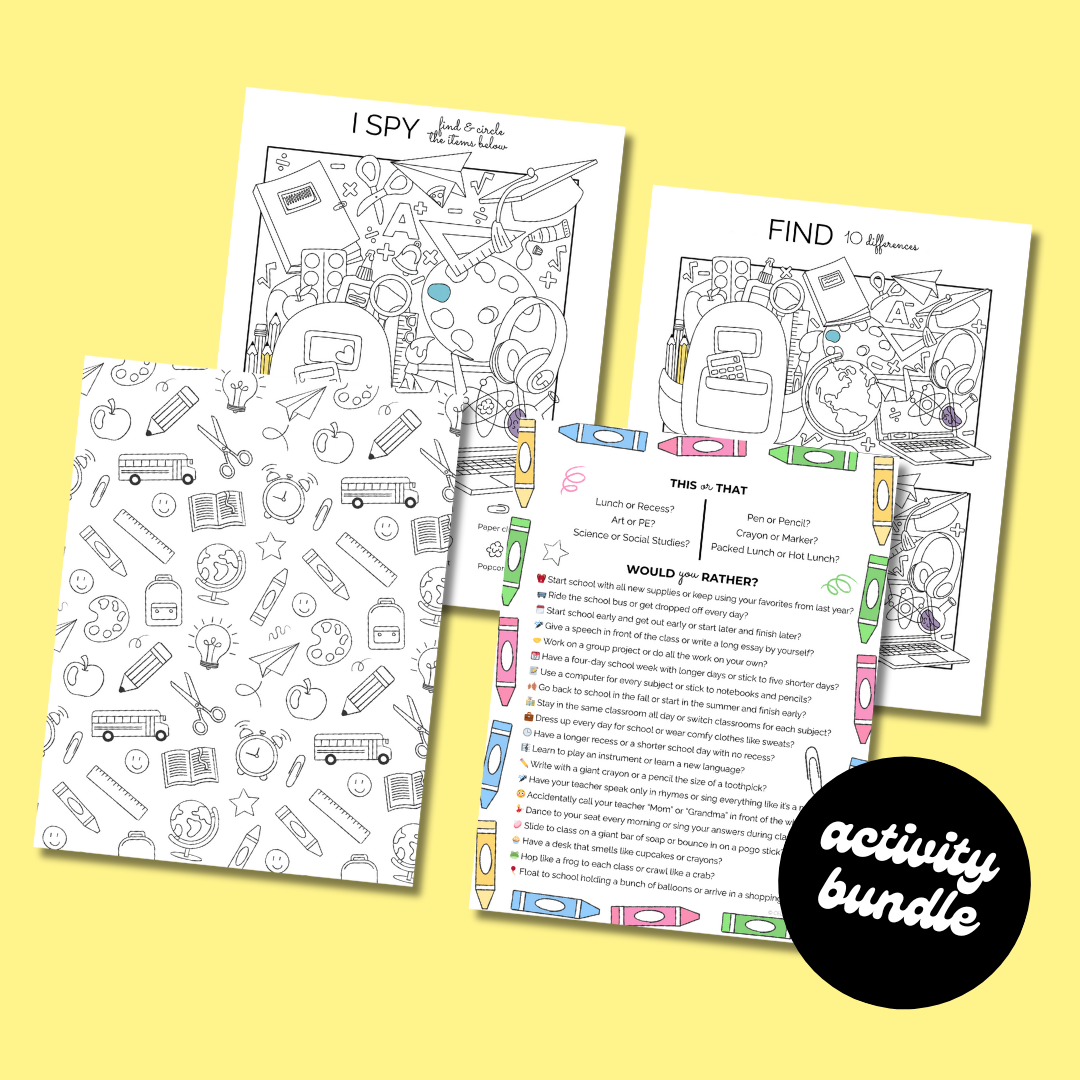 Back to School Activity Bundle โ Celebration Stylist
