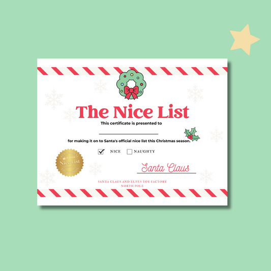Nice List Certificate