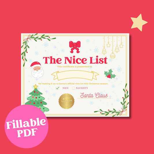 Nice List Certificate