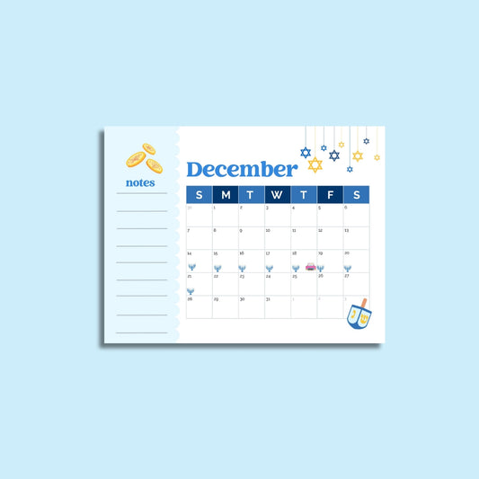 December Calendar - Hanukkah