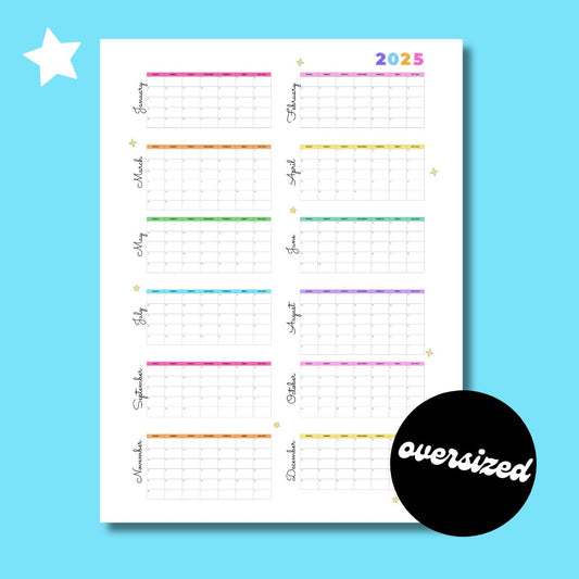 Oversized 2025 Year Calendar