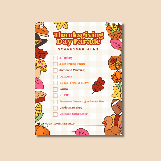 Thanksgiving Parade Scavenger Hunt