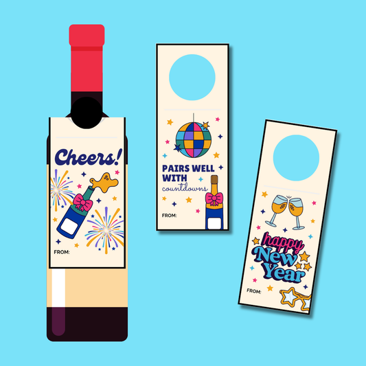 New Year Wine Tags