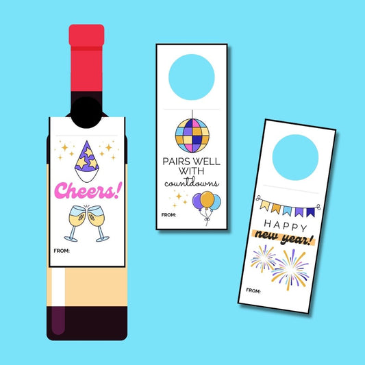 New Year Wine Tags