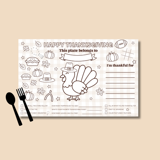 Kids Thanksgiving Placemat