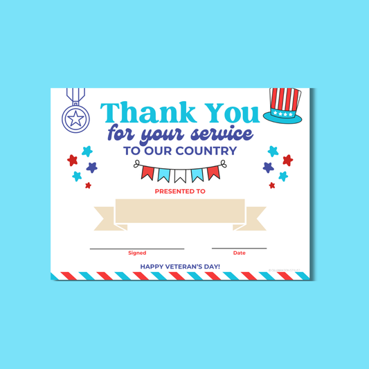 Veteran's Day Certificate