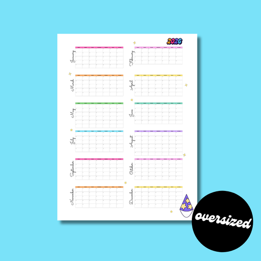 Oversized 2026 Year Calendar
